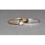 Zwei Brillantringe, Gold, Premier u.a.