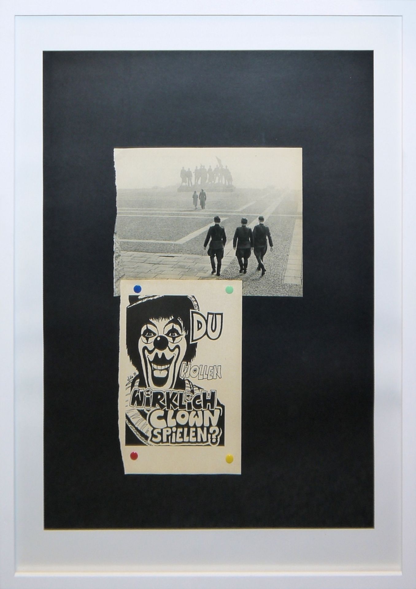 Oliver Kroll, "Du wollen Clown spielen", 2 Collagen von 2008