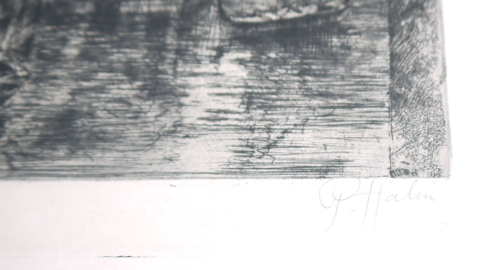 Peter von Halm, "Bernardo Kanal", Venedig, signierte Radierung - Bild 2 aus 2