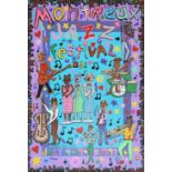 James Rizzi, "31. Montreux Jazz Festival, 1997", sign. 3-D Farbserigraphie, in bester Erhaltung & "