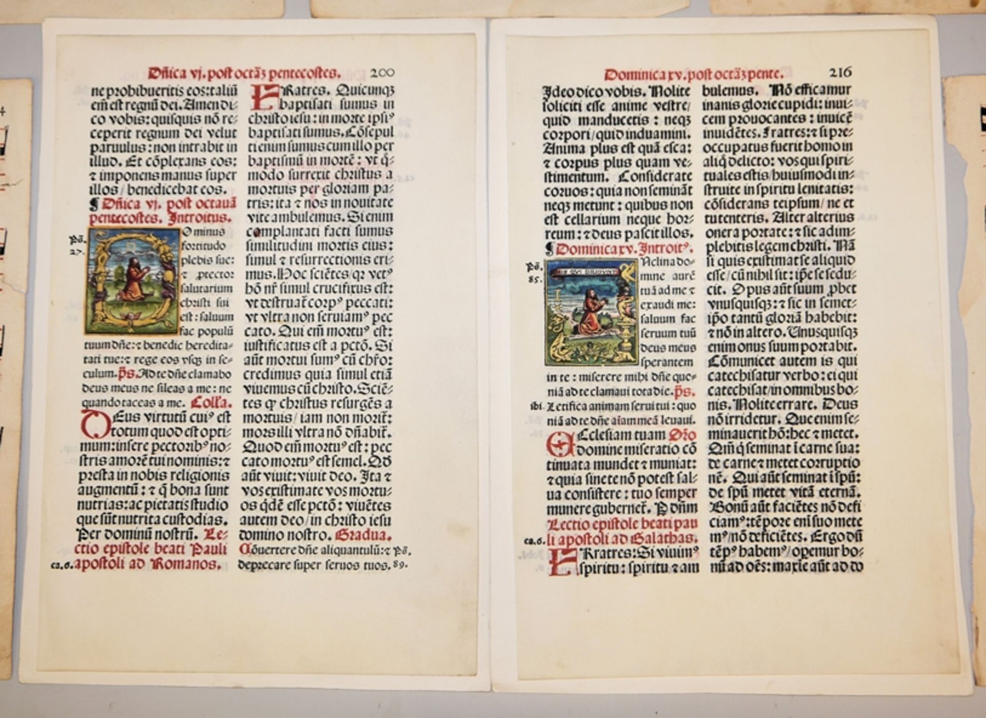 Zwei Spät-Inkunabeln eines Missale und fünf Antiphonar-Blätter um 1500/1550 - Bild 2 aus 3