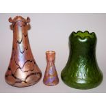 Drei böhmische Glasvasen des Jugendstils um 1900