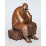 Mohamad Al Fayoumi, Dösender Mann, bronzierter Polymerguss von 1999