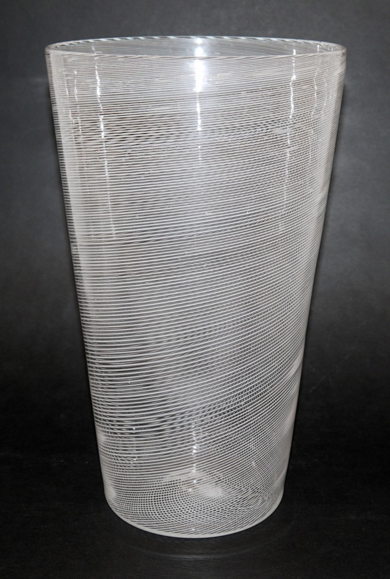 Carlo Scarpa, große Bechervase "mezza filigrana", Venini, Murano um 1935