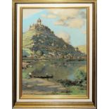 Heinrich Hartung, Reichsburg  Cochem an der Mosel, Ölgemälde von 1936, gerahmt