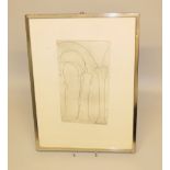 Ben Nicholson, "Tuscan Pillars", signierte Radierung von 1966, gerahmt 