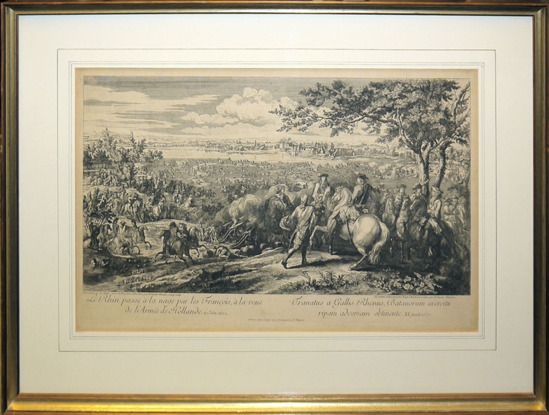 Adam Frans van der Meulen, Die Überquerung des Rheins 1672, Kupferstich