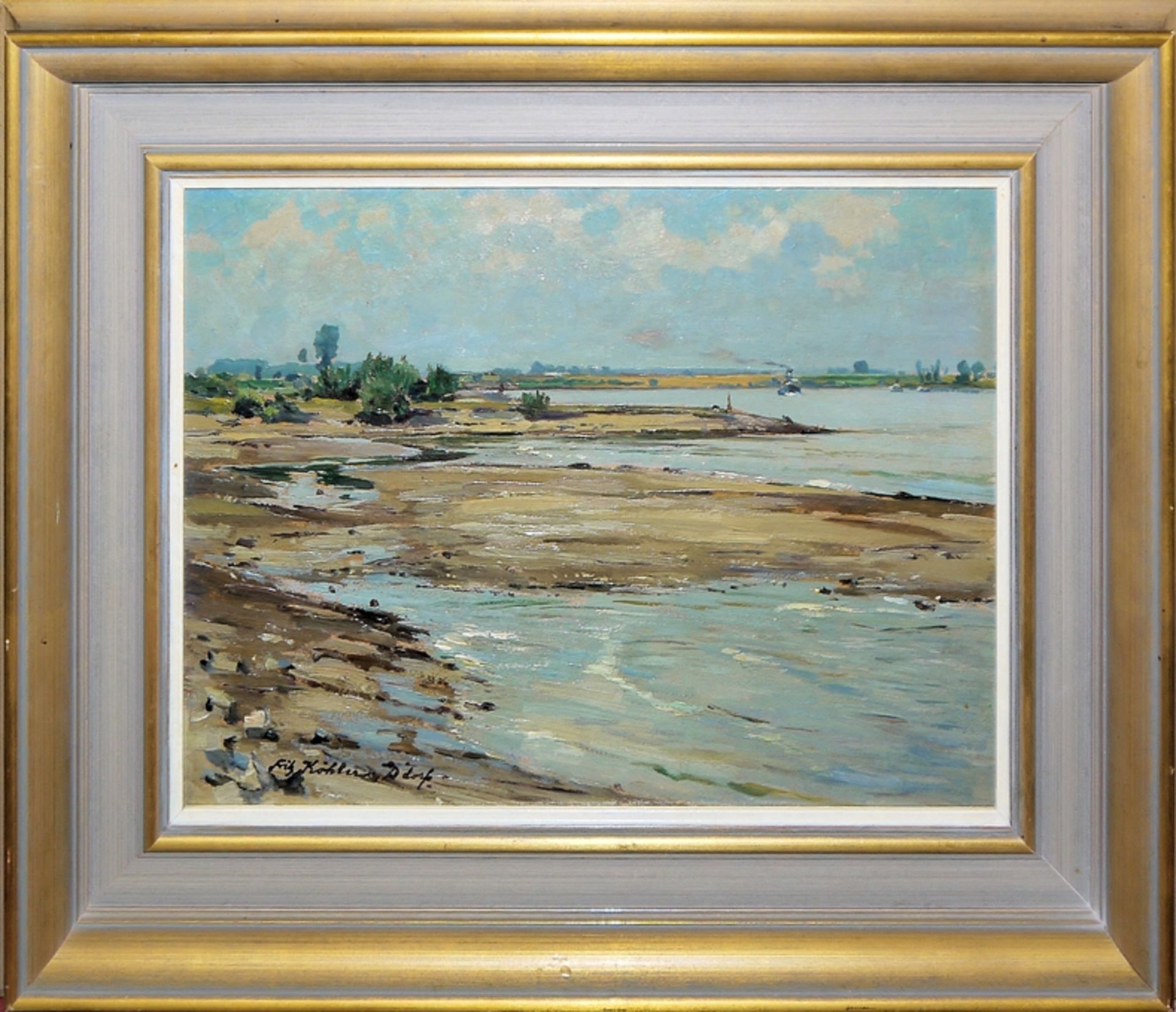 Fritz Köhler, Seelandschaft, Ölgemälde, gerahmt - Bild 2 aus 4