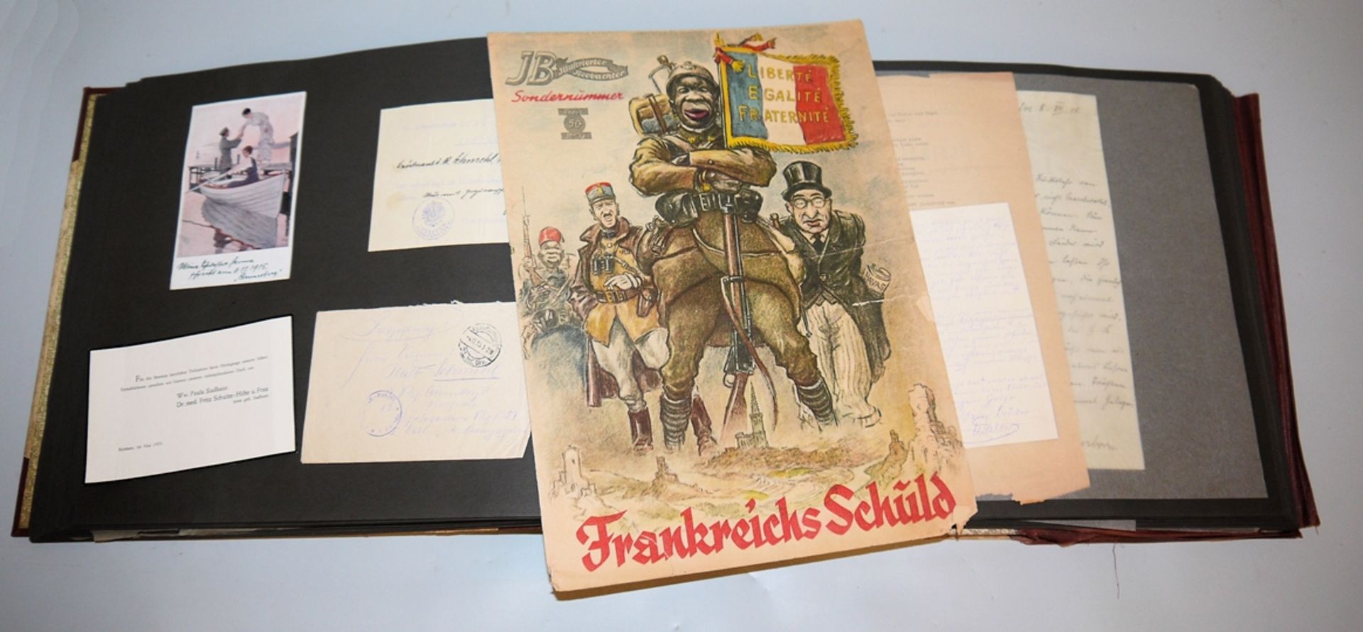 Großes militärisches Album 1914-18, u.a. mit Fotografien, Postkarten, Gefechtskarten u. Dokumenten - Bild 5 aus 10