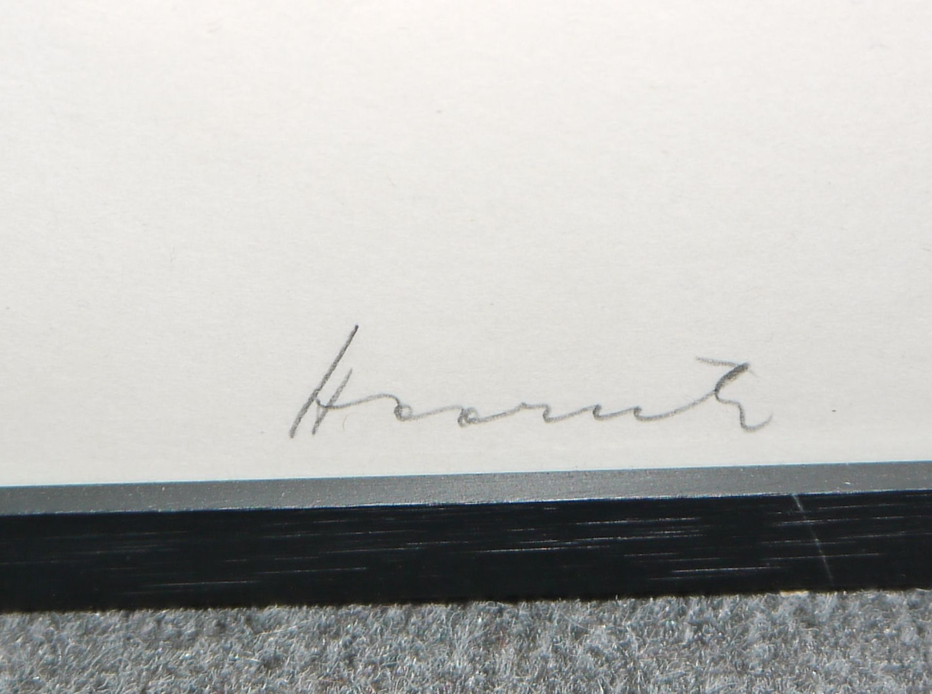 Erwin Heerich, Stuhl auf einem Podest, sign. größerer Siebdruck, gerahmt & sign. Katalog "Erwin Hee - Bild 2 aus 4