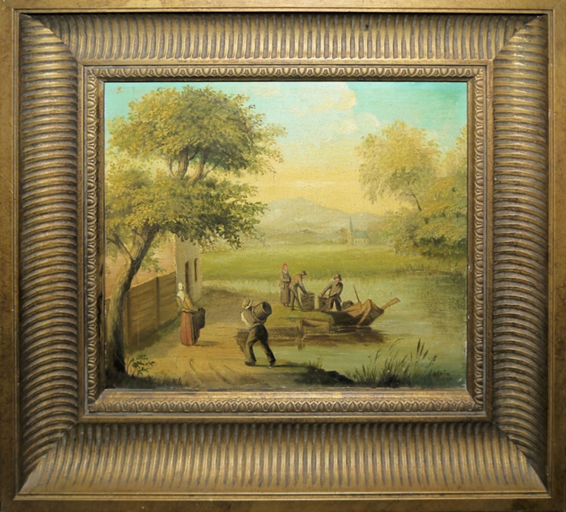 Carl Millner & Wilhelm Klein, Landschaften, 2 Ölgemälde 19. Jh., unrest. Speicherfunde, beide alt g - Bild 7 aus 8