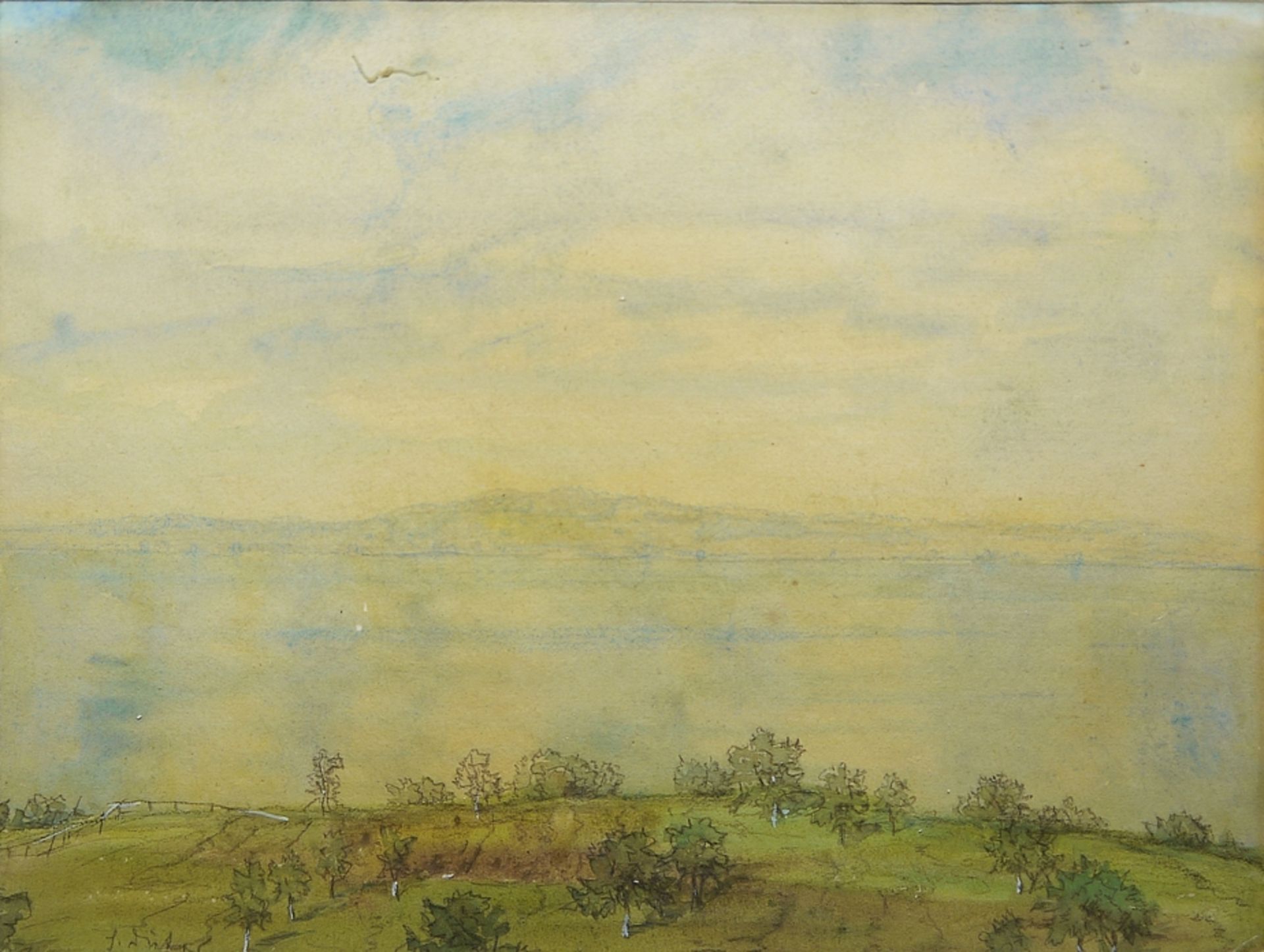 Romantiker/Frühimpressionist um 1850, antike Ruine an einem Gewässer, qualitätvolles Ölgemälde gera - Bild 4 aus 4