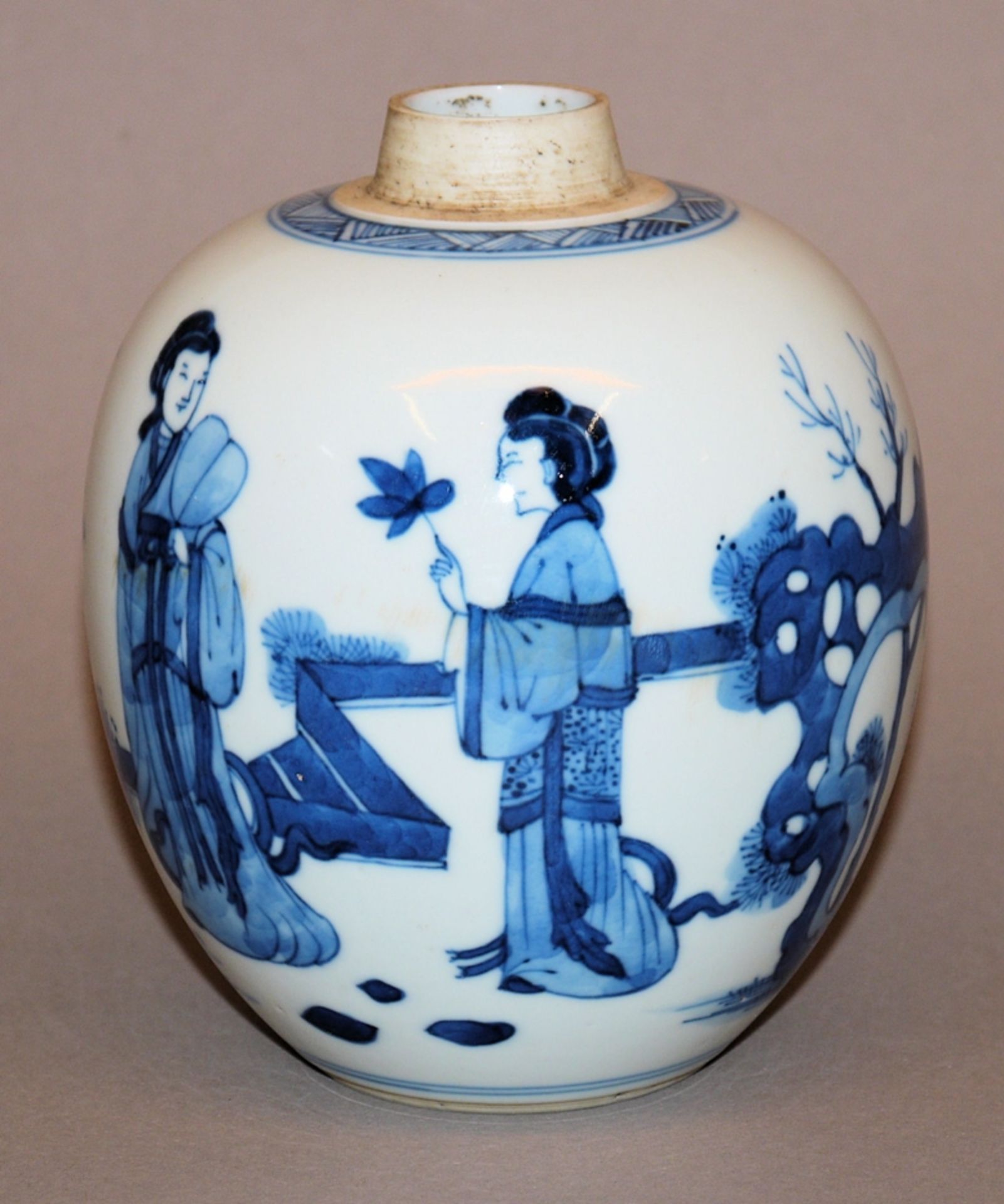 Blauweiß-Vorratsgefäß der Kangxi-Zeit, China um 1700, ehemals Slg. R.F.A. Riesco - Bild 2 aus 3