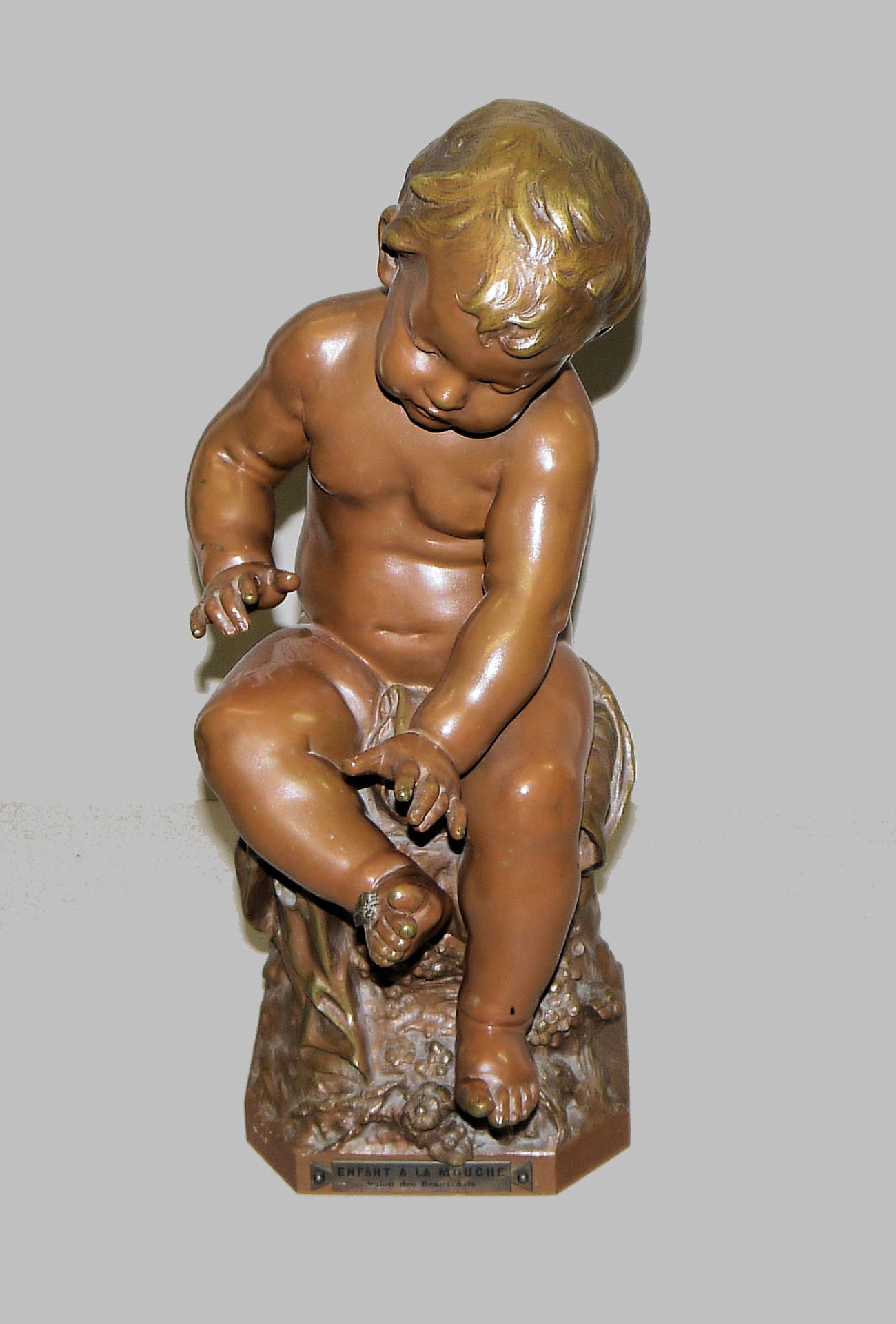 Auguste Moreau, "Enfant à la mouche", Bronze 