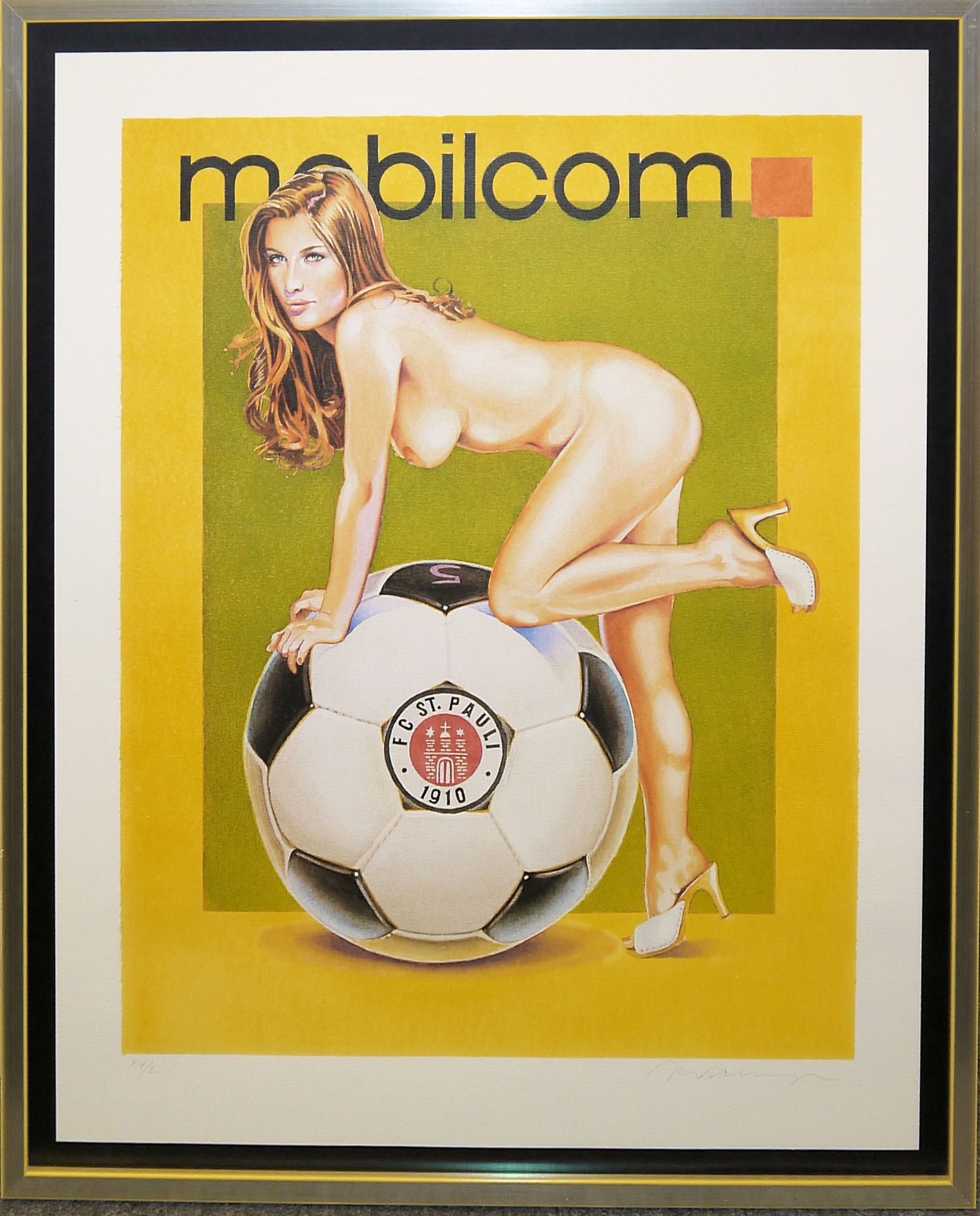 Mel Ramos, St. Pauli - Mobilcom, 2 handsignierte Farboffsetlithographien, galeriegerahmt - Bild 3 aus 3