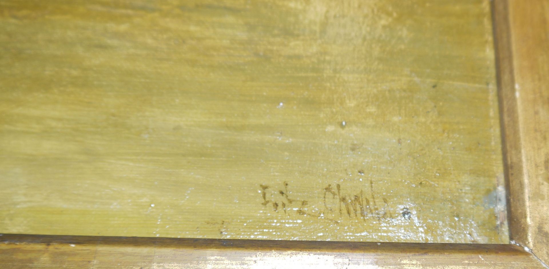 Fritz Chwala, Romantische Seenlandschaft bei Vollmond mit einem Schloss, größeres Ölgemälde um 1900 - Bild 3 aus 3