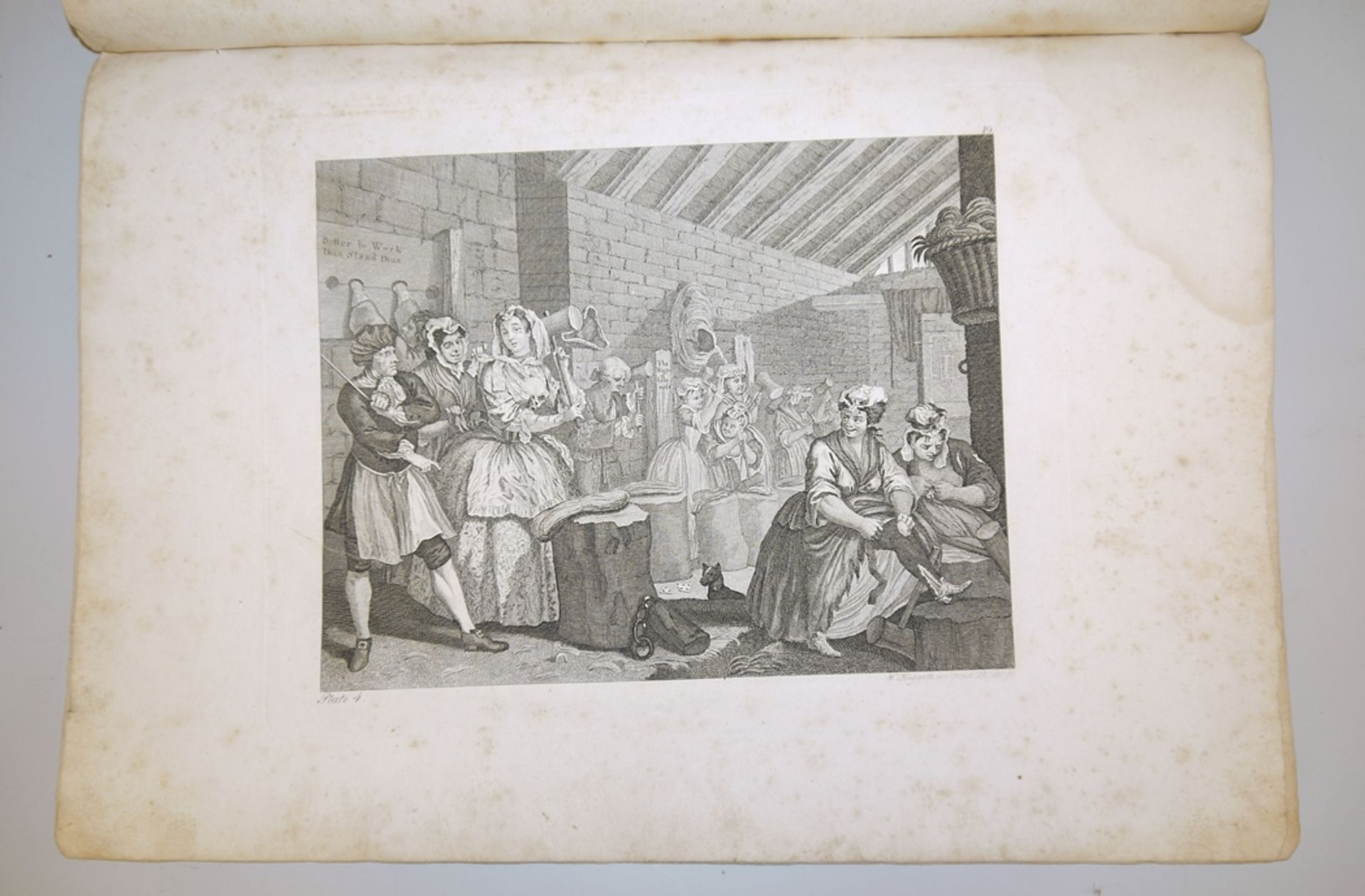 William Hogarth , "A Harlott's Progress" (Der Werdegang einer Hure), 1732, Folge von 6 Kupferstiche - Bild 4 aus 7