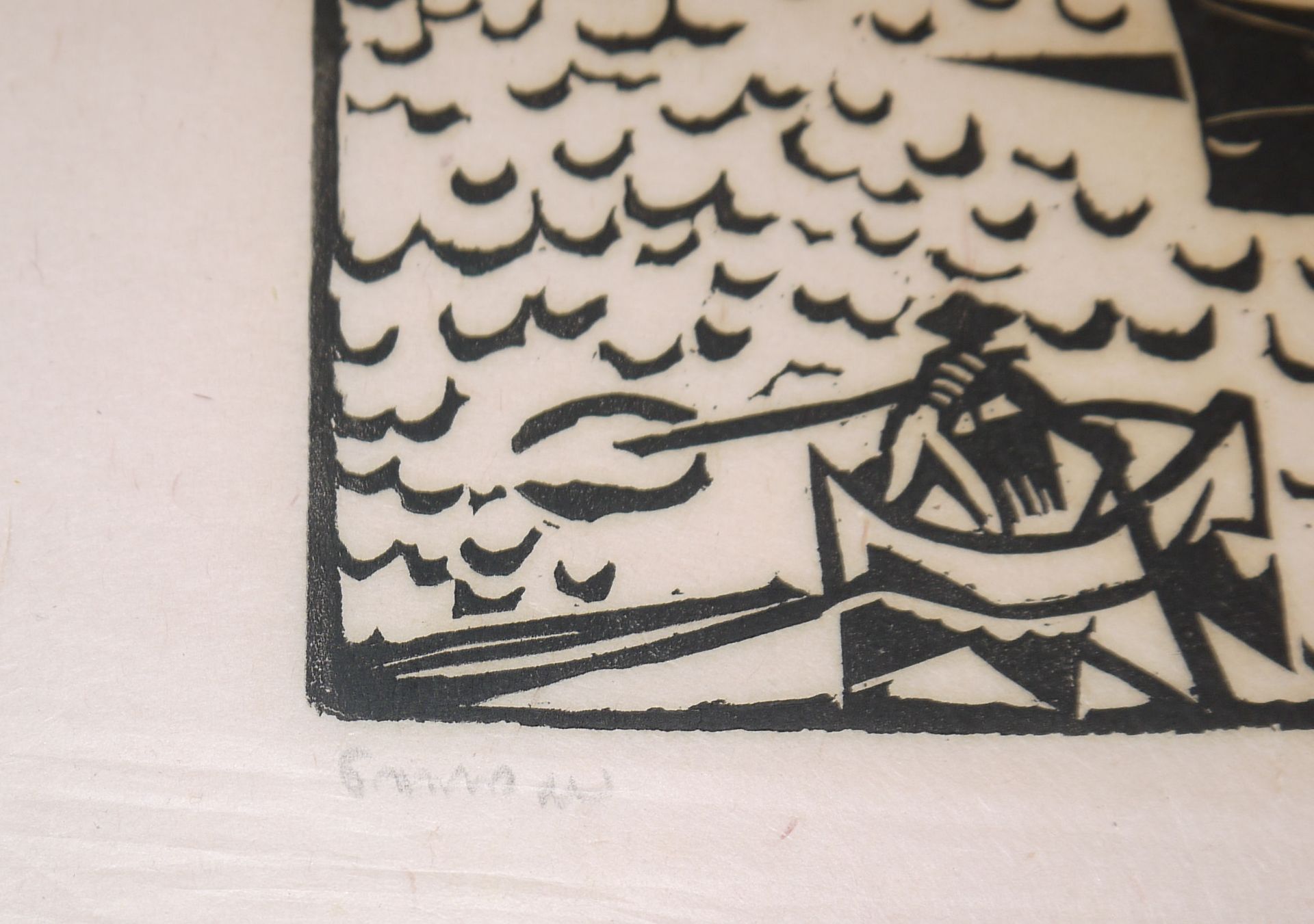 Richard Seewald, Segelbarken (Elba), signierter Holzschnitt von 1922 - Bild 2 aus 2