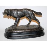 Witternder Jagdhund, Bronzeplastik 20. Jh.