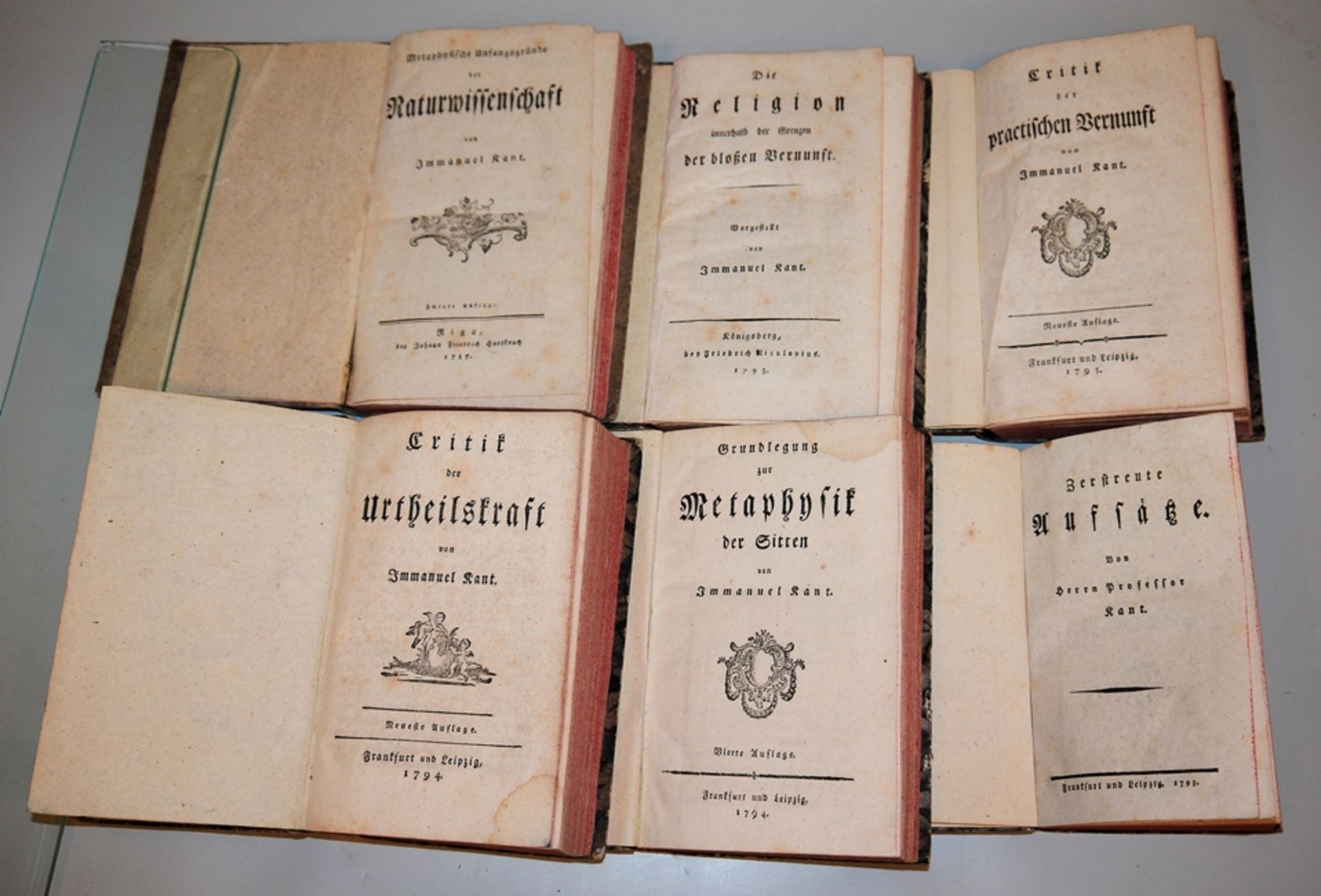 Sammlung von 6 frühen Büchern Immanuel Kants, 1787-1795, dabei 2 Erstauflagen