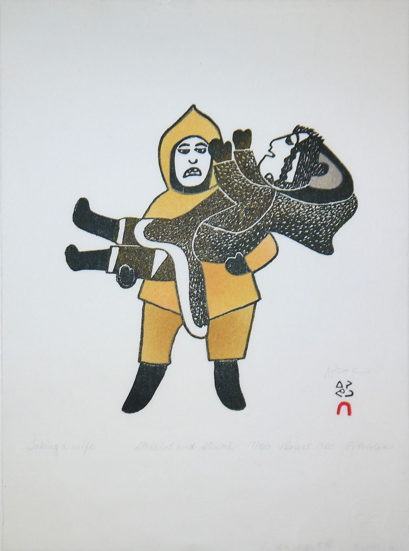 5 x Inuit Kunst: Kenojuak Ashevak, Solomon Karpik, 3 x Ashona Pitseolak, in schöner Sammelmappe - Bild 3 aus 5
