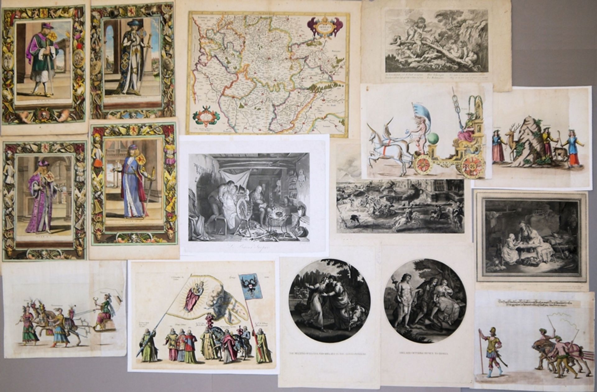 Umfangreicher antiquarischer Graphik- Nachlass, 90 Blatt, 17. und meist 18. Jh. (Mythologie, Genre, - Bild 2 aus 2