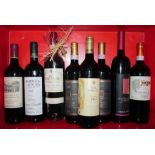 8 Flaschen italienischer, spanischer und chilenischer Rotwein, 1993-2008