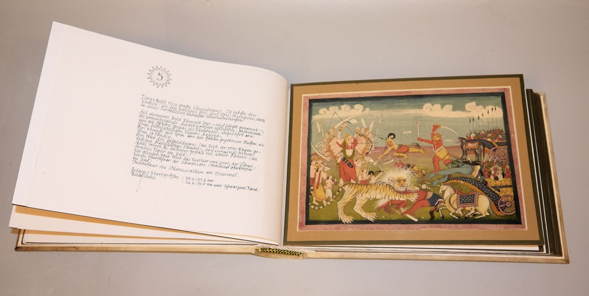 Ein spektakuläres Album mit 13 indischen Miniaturmalereien und handschriftlichen Erläuterungen - Bild 6 aus 7