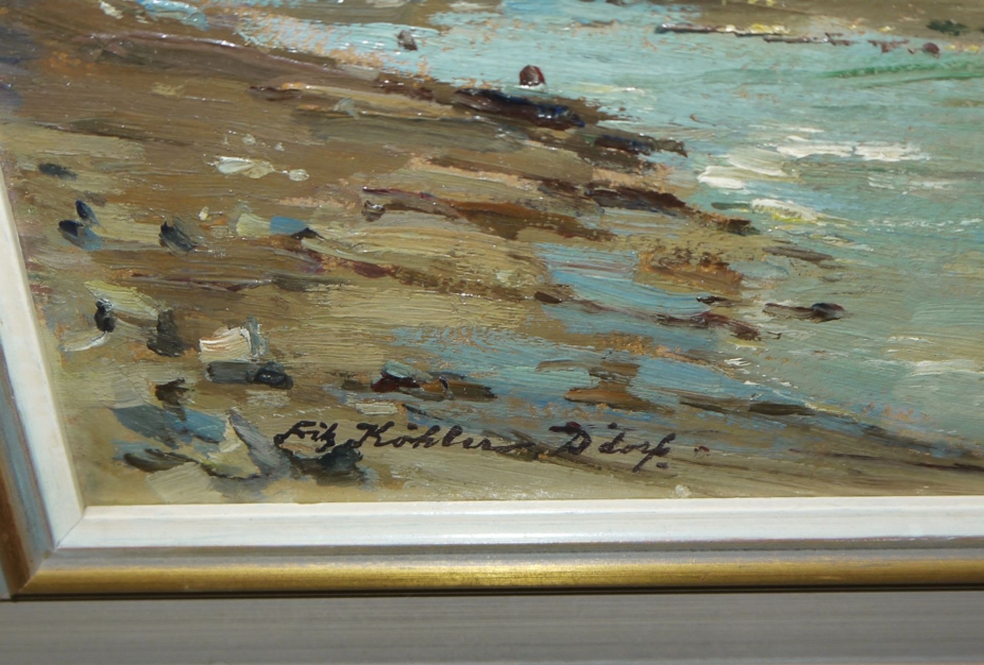 Fritz Köhler, Seelandschaft, Ölgemälde, gerahmt - Bild 3 aus 4