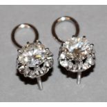 Brillant-Ohrstecker, jeweils ca. 1,00 ct, Gold