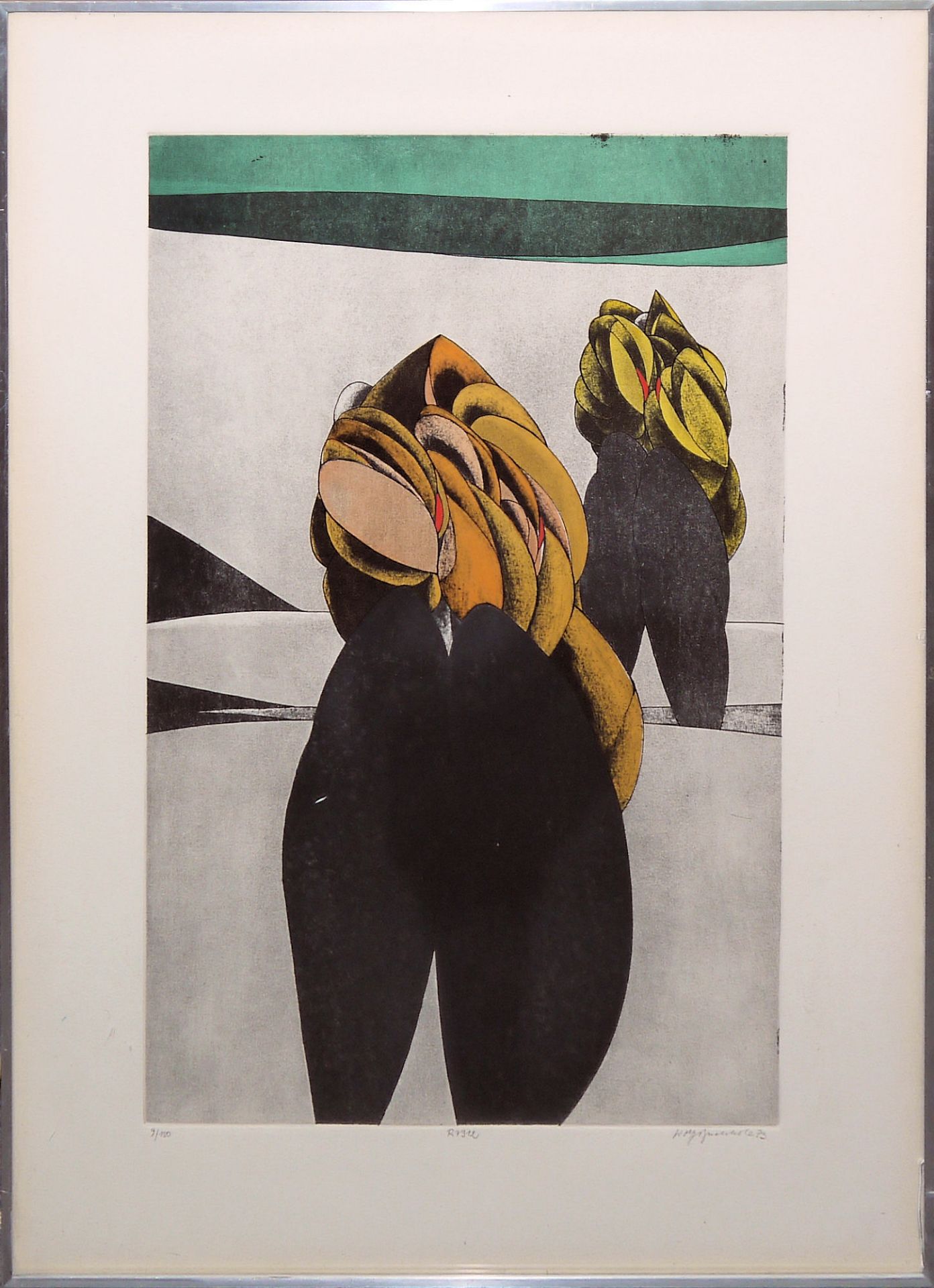 Wolff Buchholz, 3 Blatt sign. Graphik & 1 Zeichnung der 1960/70er Jahre, Sammlungsnachlass, einmal  - Bild 5 aus 6