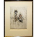 Johnny Friedländer, Ohne Titel, signiertes Aquarell von 1987, galeriegerahmt