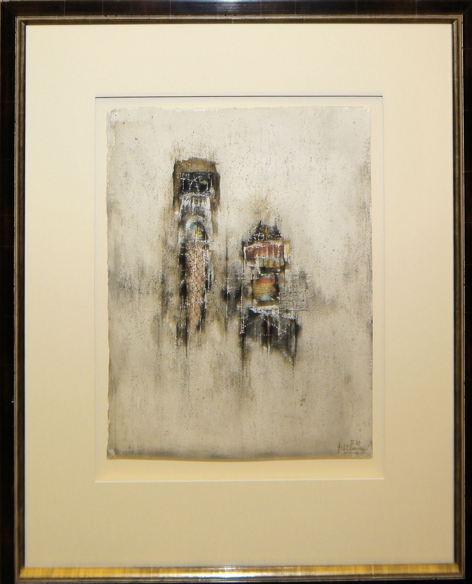 Johnny Friedländer, Ohne Titel, signiertes Aquarell von 1987, galeriegerahmt