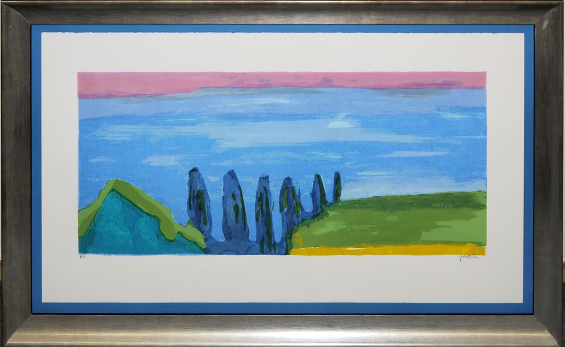 Amos Yaskil, Landschaften, 2 signierte Farbserigraphien, galeriegerahmt