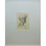 Edgar Augustin, Kopf, Zeichnung, gerahmt