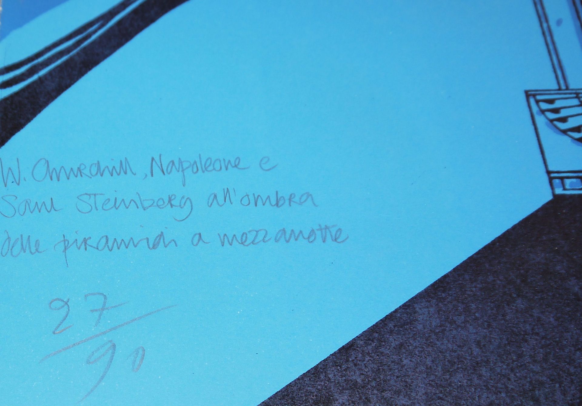 Eduardo Arroyo, "Pyramides" in Blau und Beige, 2 signierte Farblithographien von 1972  - Bild 5 aus 5