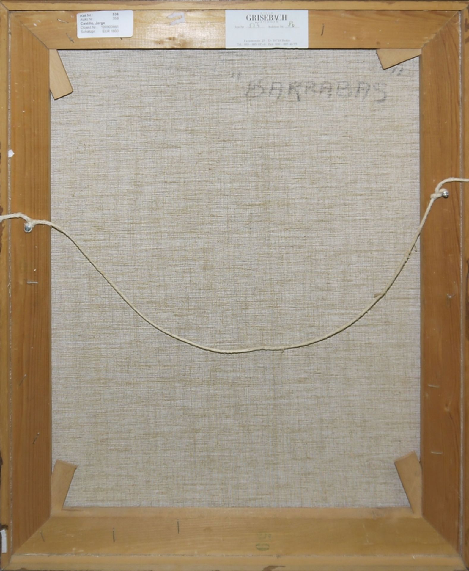 Jorge Castillo, "Barrabas", Ölgemälde von 1973 - Bild 2 aus 2
