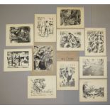 Jean Auscher, Blatt aus: "La faune des dancings", 1925 & Mappe "La Rue a Paris" mit 10 Lithographie