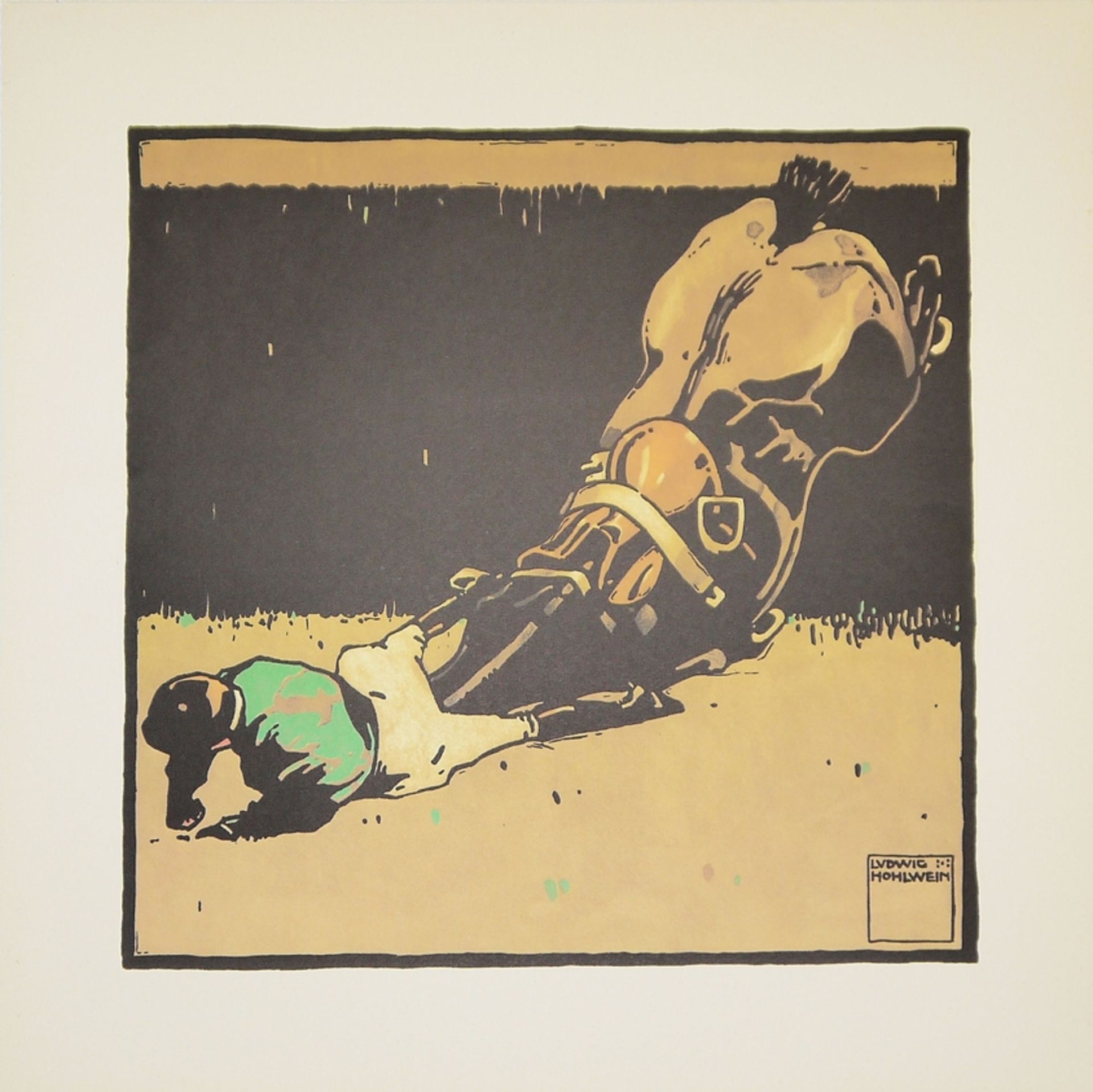 Ludwig Hohlwein, "Rennsportbilder", 4 große Farblithographien von 1909 - Bild 4 aus 4