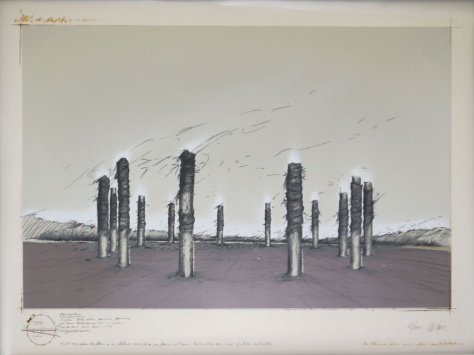 Hannsjörg Voth, "Platz der Macht", zweiteilige Arbeit mit Serigraphien und Transparentpapier