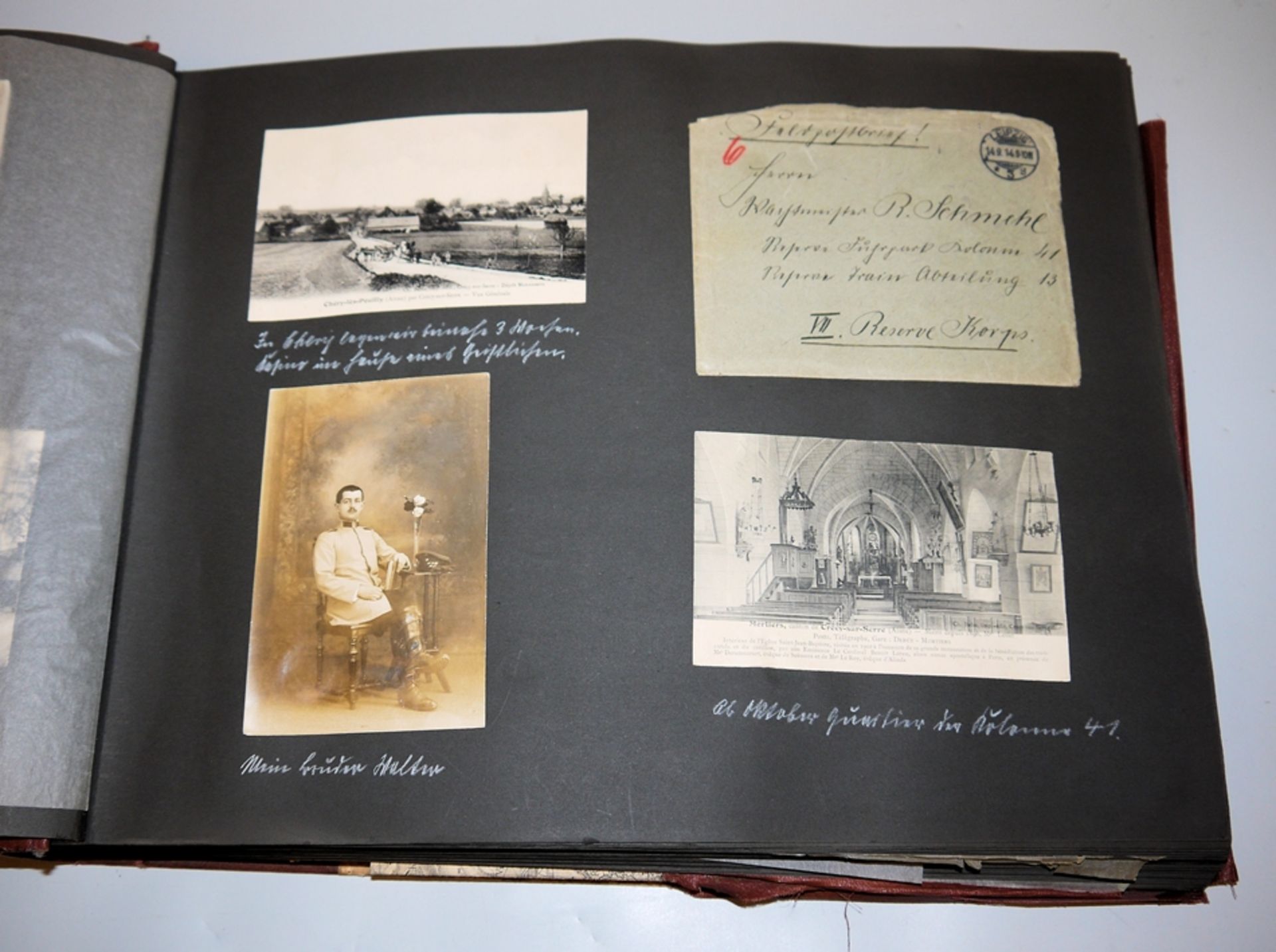 Großes militärisches Album 1914-18, u.a. mit Fotografien, Postkarten, Gefechtskarten u. Dokumenten - Bild 3 aus 10