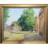 Werner von Pigage, Schwetzinger Schloss, Ölgemälde von 1927, gerahmt