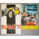 René Vincent, "Bugatti", Farblithographie, Werbeplakat, dazu Plakat Nürburgring