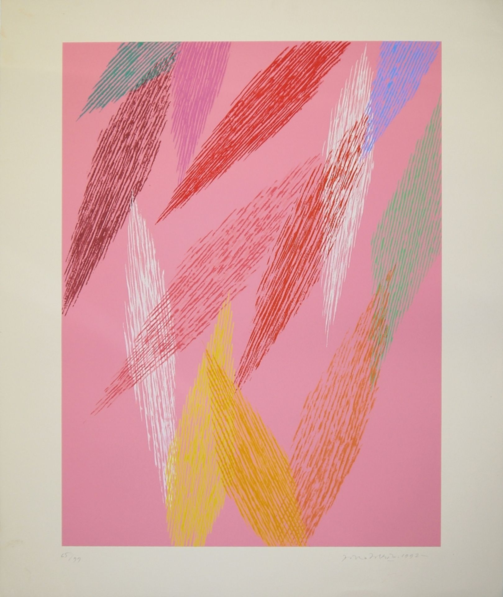 Piero Dorazio, "La ribamelle des gobelins" (Die Koboldbande), großer sign. Farbsiebdruck