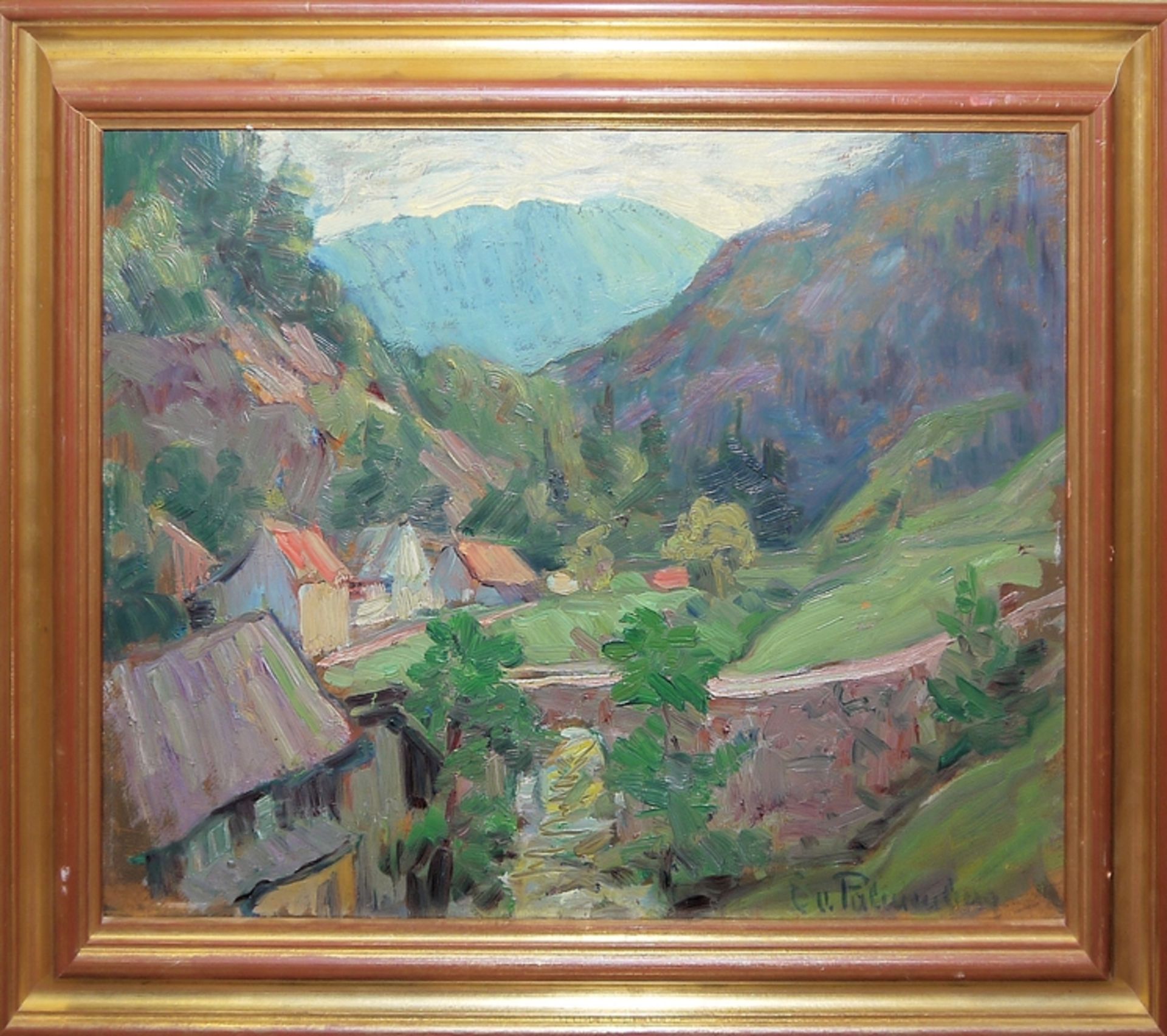 Emilie von Palmenberg, "Geroldsau", Ölgemälde, gerahmt - Bild 2 aus 4