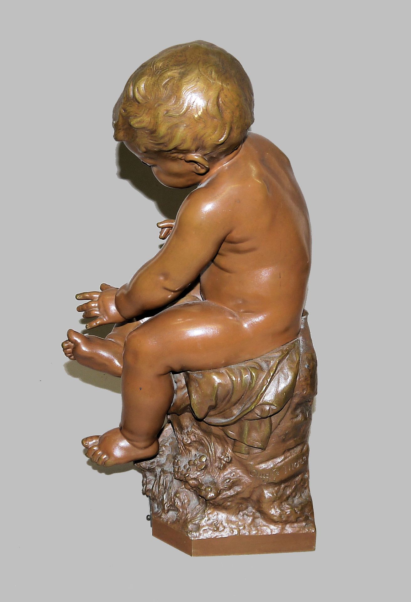 Auguste Moreau, "Enfant à la mouche", Bronze  - Bild 3 aus 3