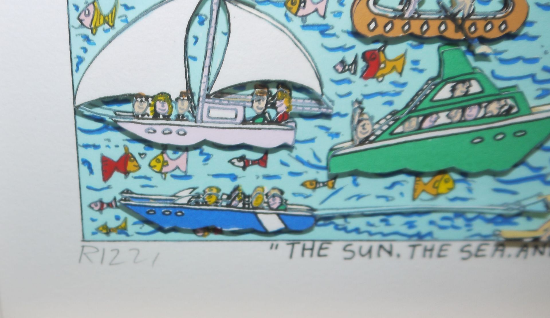 James Rizzi, "The sun. the sea. and we", sign. 3-D Farblithographie, gerahmt - Bild 3 aus 3