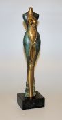 Michael Becker, "Das Model", erotischer Frauenakt, Bronzeplastik