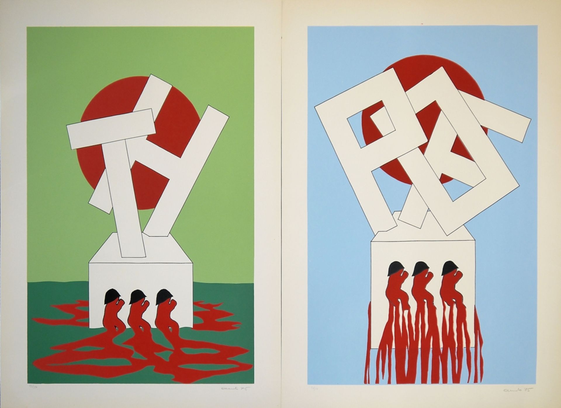 Sammlungsnachlass moderner Graphik, 6 signierte Arbeiten, u.a. von J. Remé, H. Sandberg, G. Bardone