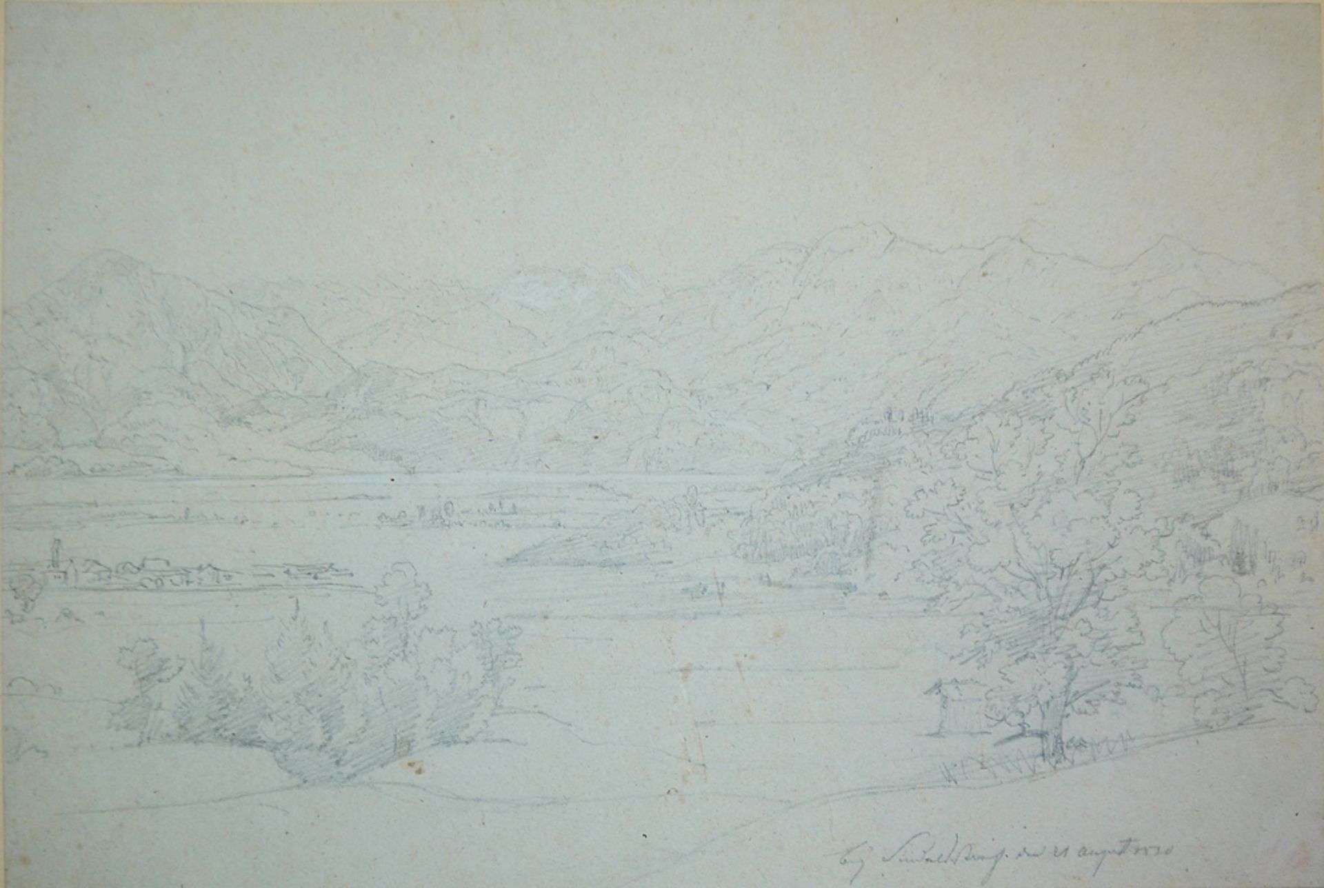 Sammlungsnachlass mit 5 Zeichnungen, Aquarell und Gouache, dabei Reinhold Schweitzer, nach Guiseppe - Bild 3 aus 5